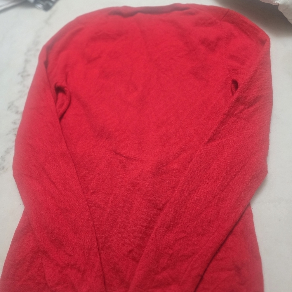 Cashmere Red V-Neck Sweater Cachmere - Picture 3 of 7
